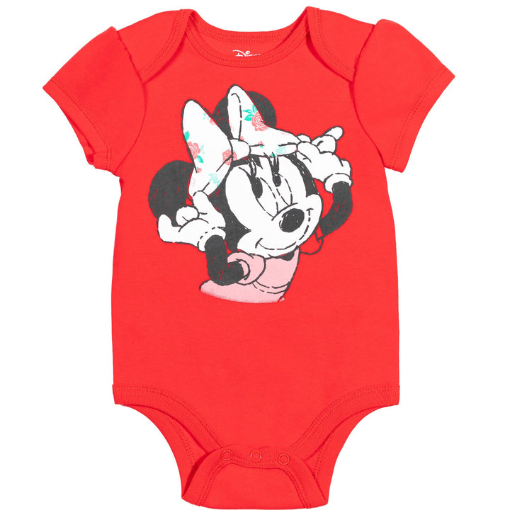 Minnie Mouse Bodysuit Pants Bib and Hat 4 Piece Outfit Set - imagikids