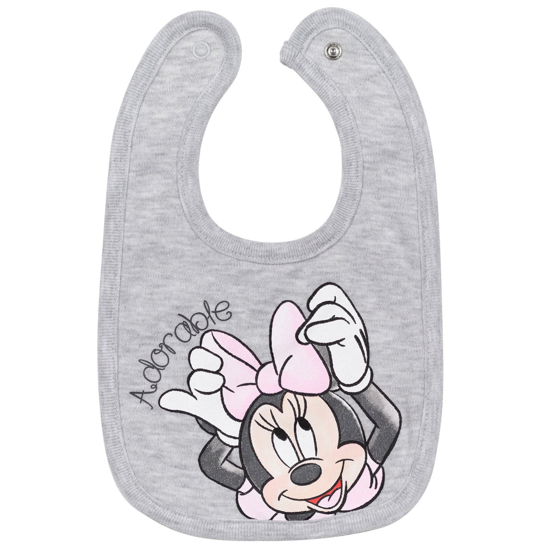 Minnie Mouse Bodysuit Pants Bib and Hat 4 Piece Outfit Set - imagikids