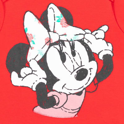 Minnie Mouse Bodysuit Pants Bib and Hat 4 Piece Outfit Set