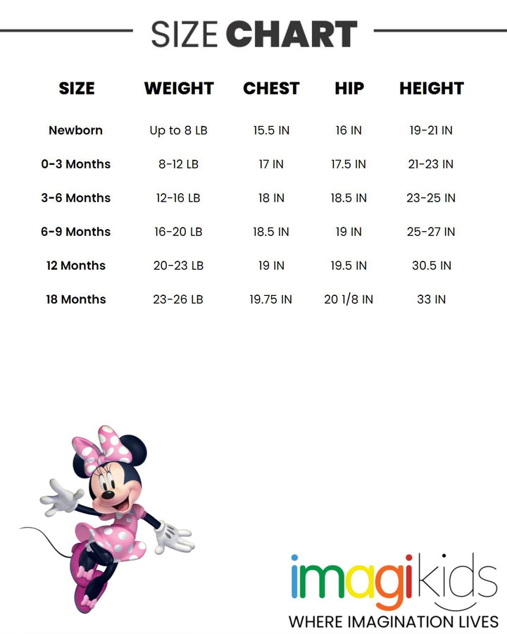 Minnie Mouse 4 Piece Outfit Set: Bodysuit T-Shirt Skirt Legging