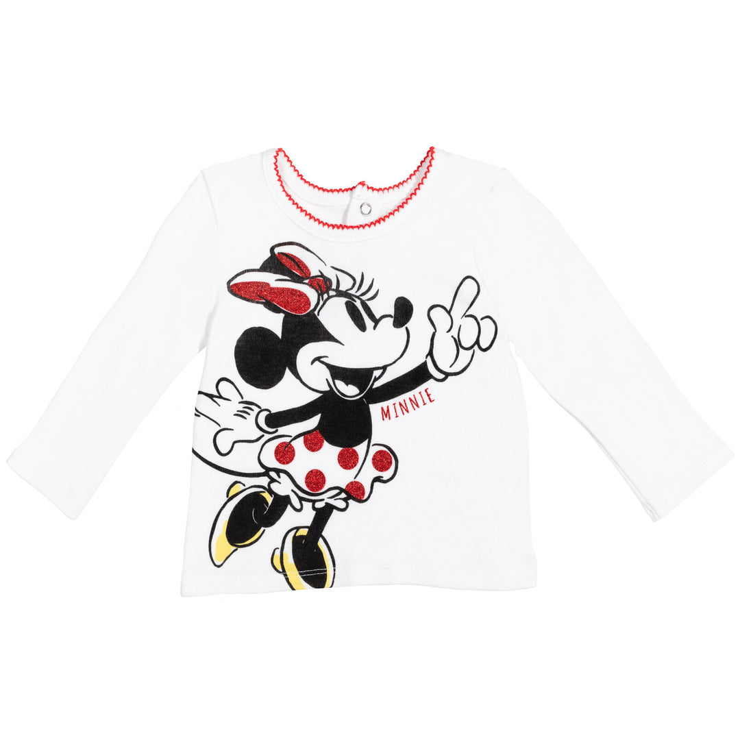 Minnie Mouse 4 Piece Outfit Set: Bodysuit T-Shirt Skirt Legging