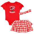 Minnie Mouse Bodysuit, Gingham Ruffle Skirt and Headband 3 Piece Outfit Set
