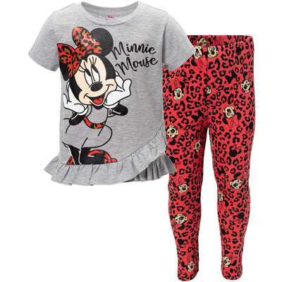 Minnie Mouse Crossover T-Shirt and Leggings Outfit Set