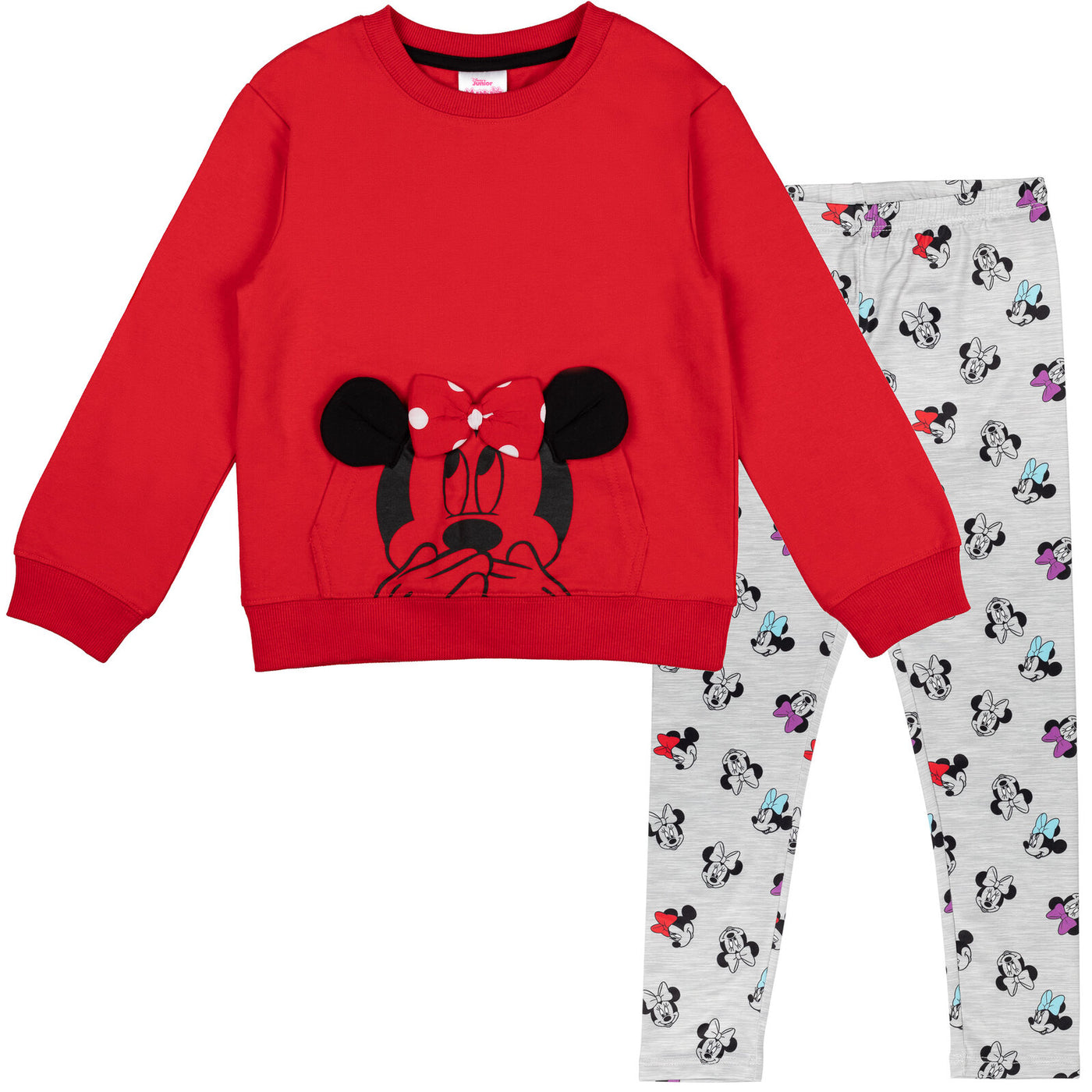 Minnie Mouse Fur French Terry Sweatshirt Leggings Outfit Set