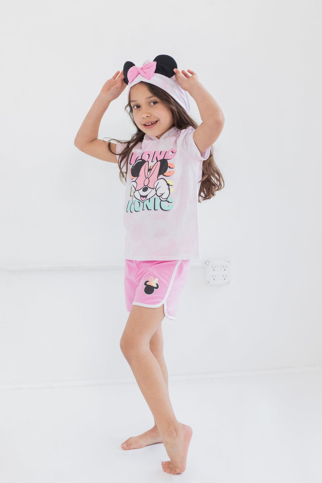 Minnie Mouse Hooded T - Shirt & Dolphin Shorts - imagikids