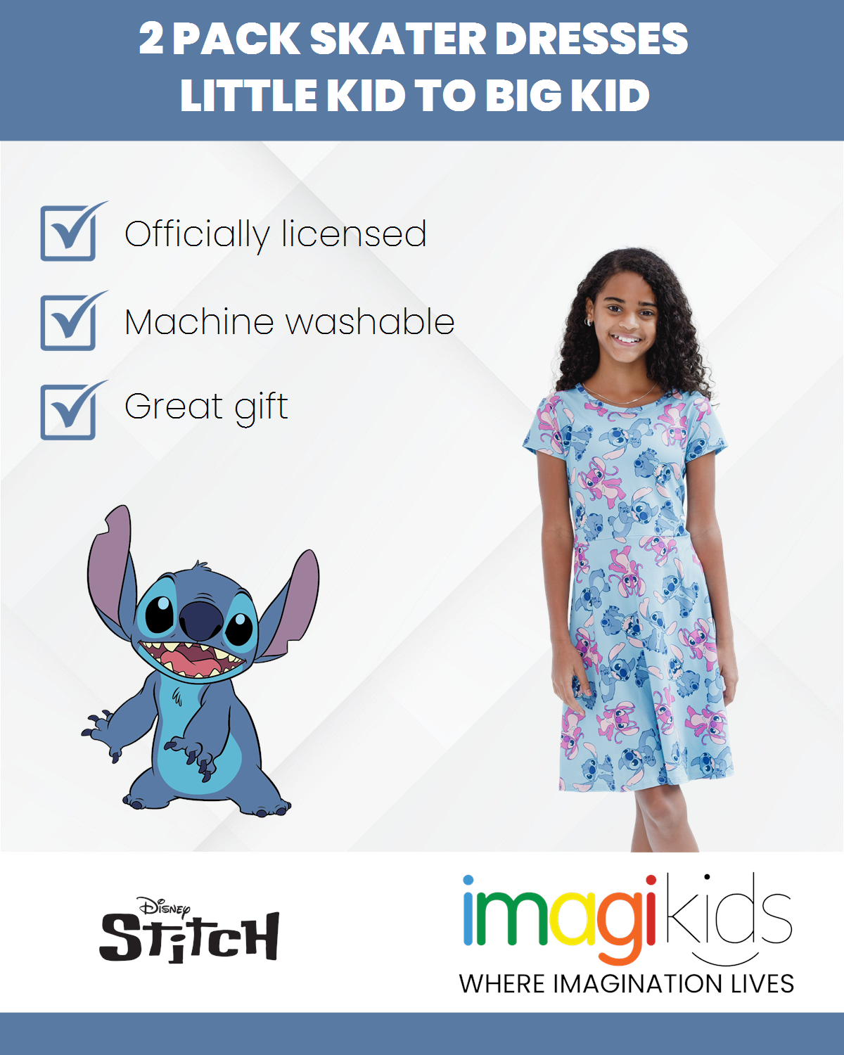 Minnie Mouse Lilo & Stitch 2 Pack Skater Dresses