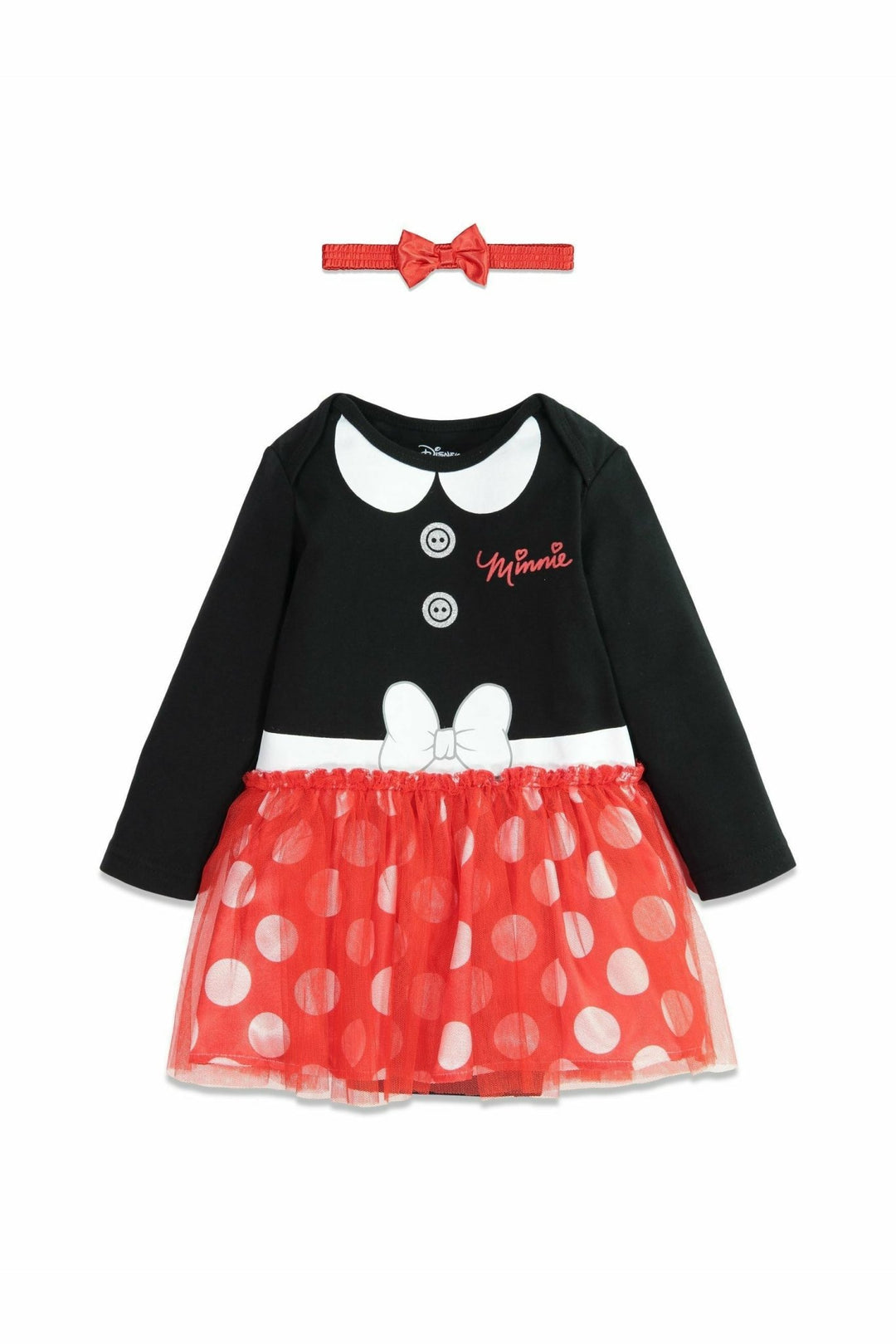 Minnie Mouse Long Sleeve Costume Dress & Headband Set - imagikids