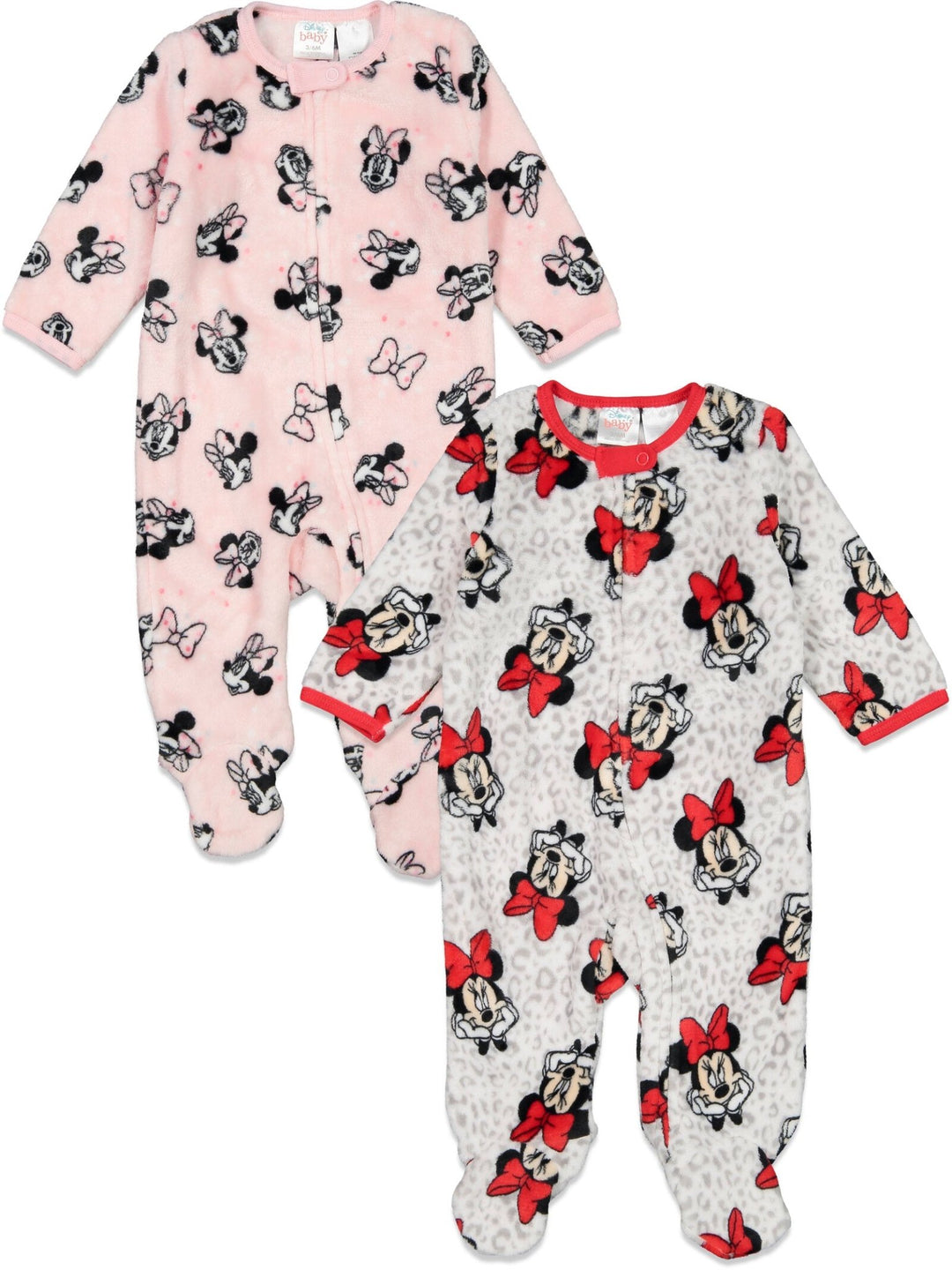 Minnie Mouse Mickey Mouse Fleece 2 Pack Zip Up Coveralls - imagikids