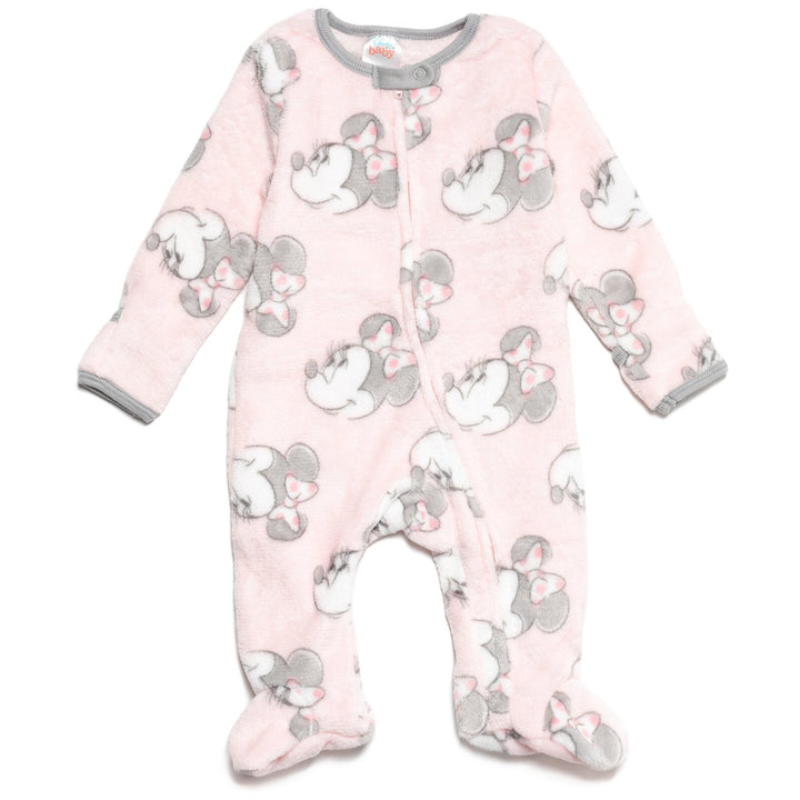 Minnie Mouse Mickey Mouse Fleece 2 Pack Zip Up Coveralls - imagikids