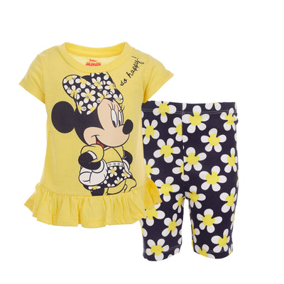 Minnie Mouse Peplum T - Shirt and Bike Shorts Outfit Set - imagikids