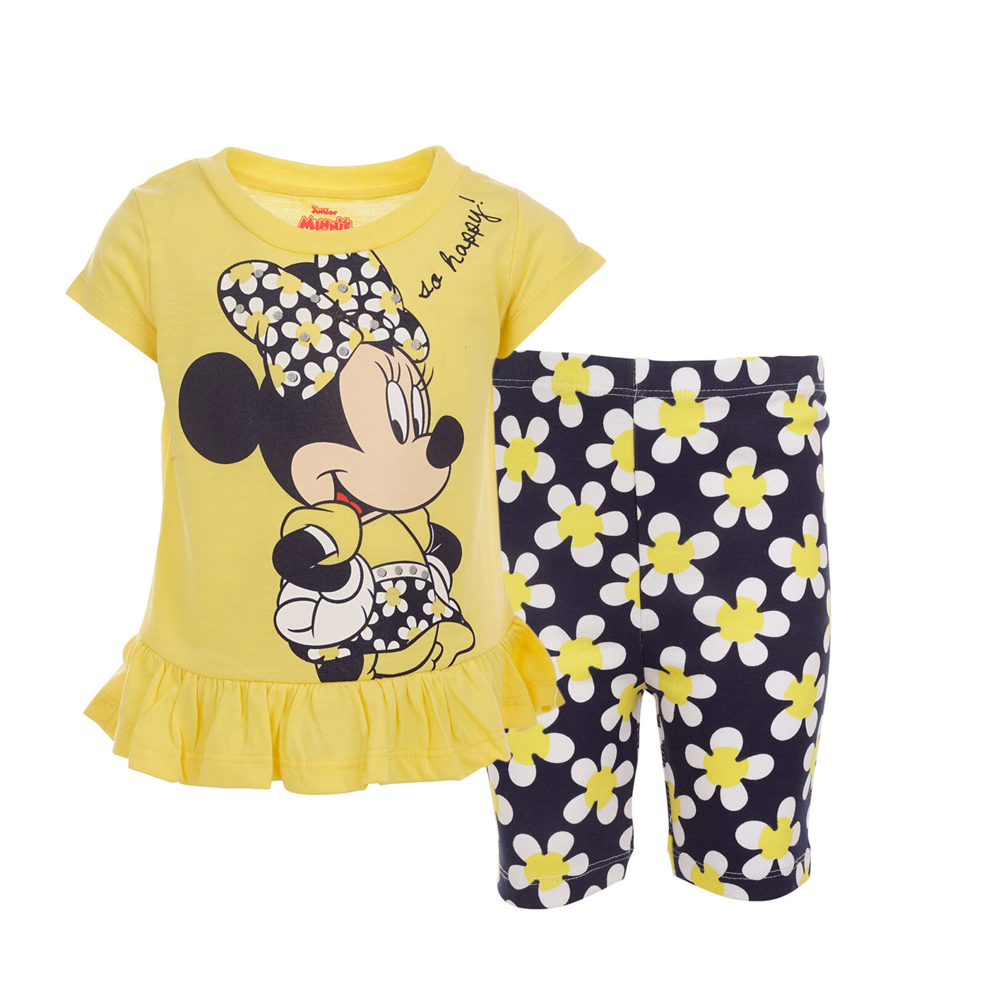 Minnie Mouse Peplum T-Shirt and Bike Shorts Outfit Set