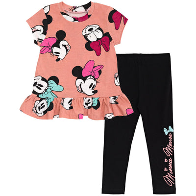Minnie Mouse Peplum T - Shirt and Leggings Outfit Set - imagikids