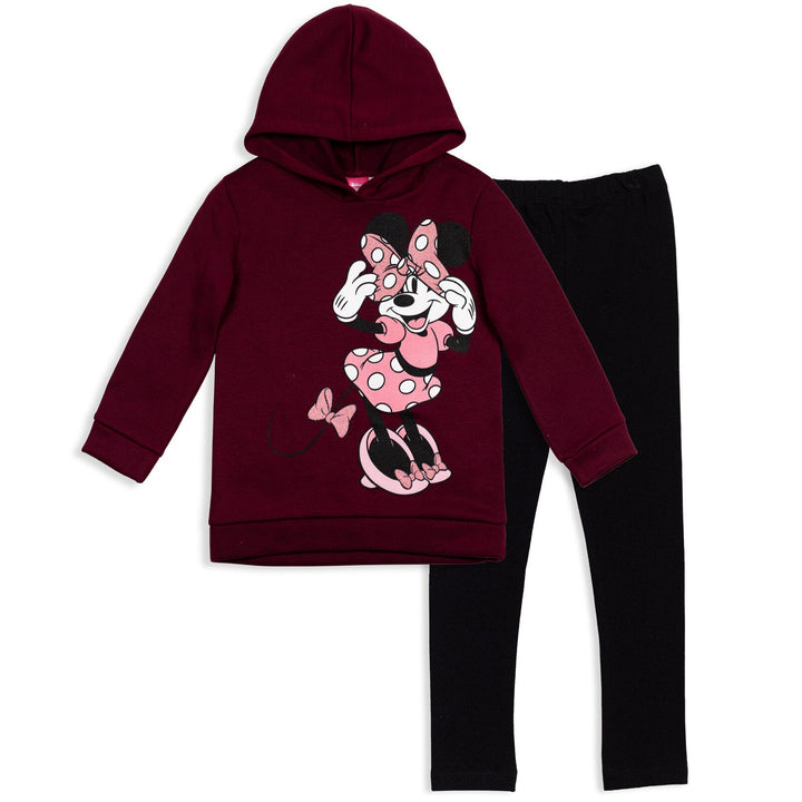 Minnie Mouse Pullover Crossover Fleece Hoodie and Leggings Outfit Set - imagikids