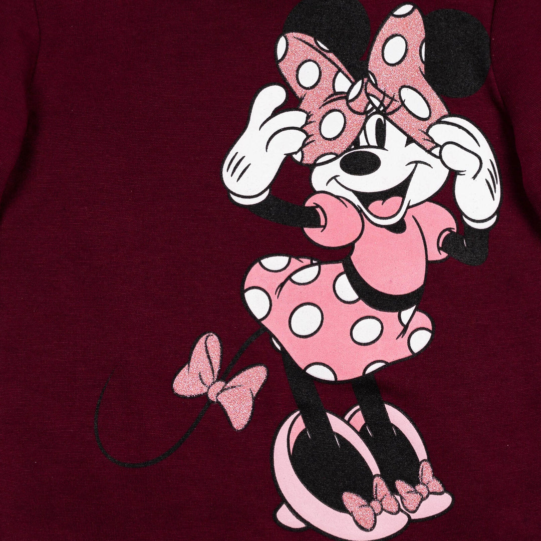 Minnie Mouse Pullover Crossover Fleece Hoodie and Leggings Outfit Set - imagikids