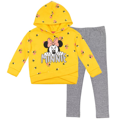 Minnie Mouse Pullover Crossover Fleece Hoodie and Leggings Outfit Set - imagikids