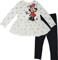 Minnie Mouse Ruffle Long Sleeve Graphic T-Shirt & Leggings Set