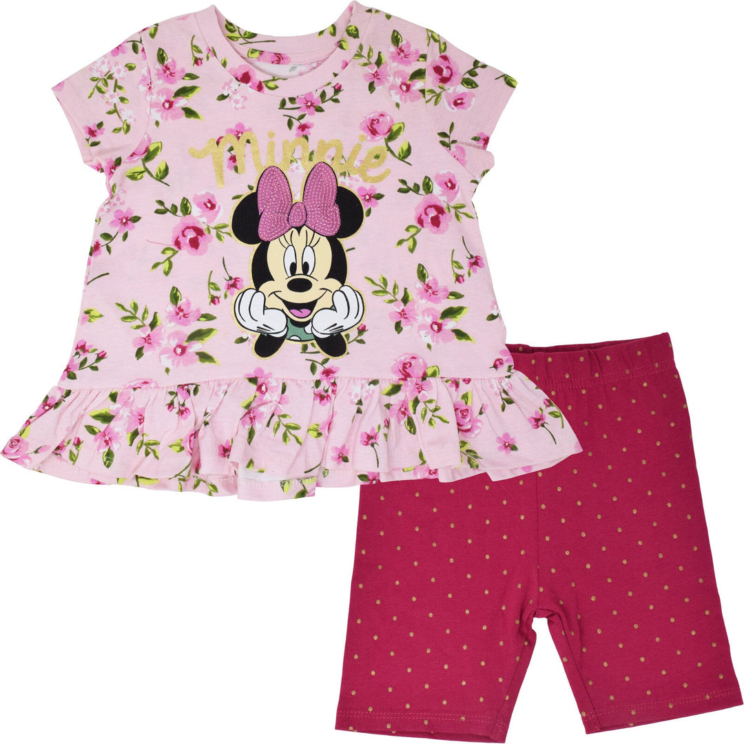 Minnie Mouse T - Shirt and Bike Shorts Outfit Set - imagikids