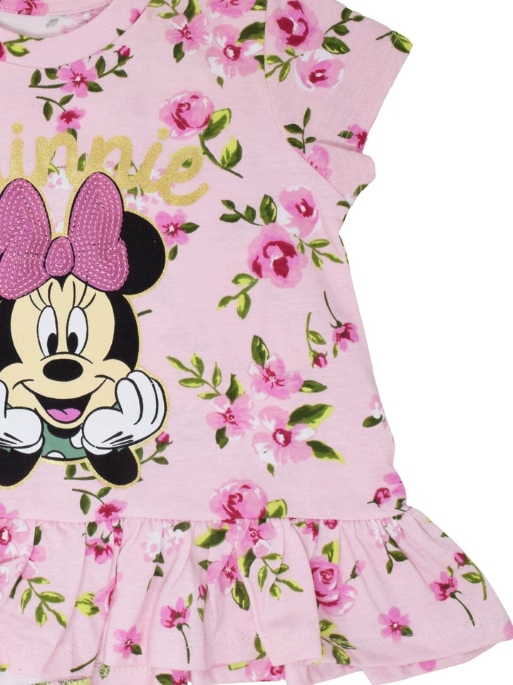 Minnie Mouse T - Shirt and Bike Shorts Outfit Set - imagikids