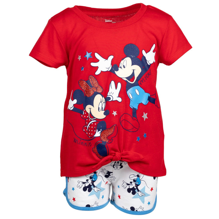 Minnie Mouse T - Shirt and French Terry Shorts Outfit Set - imagikids