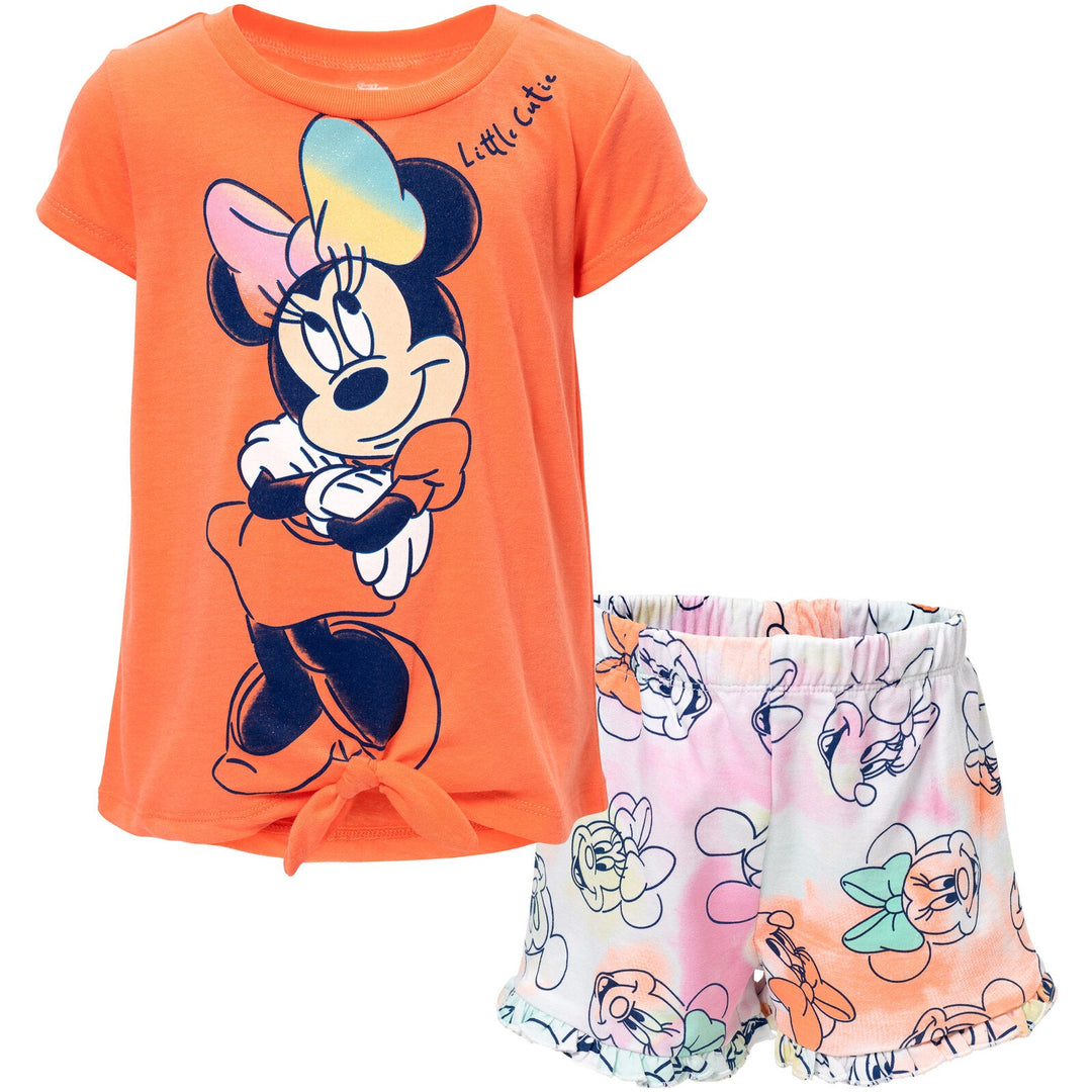 Minnie Mouse T - Shirt and French Terry Shorts Outfit Set - imagikids