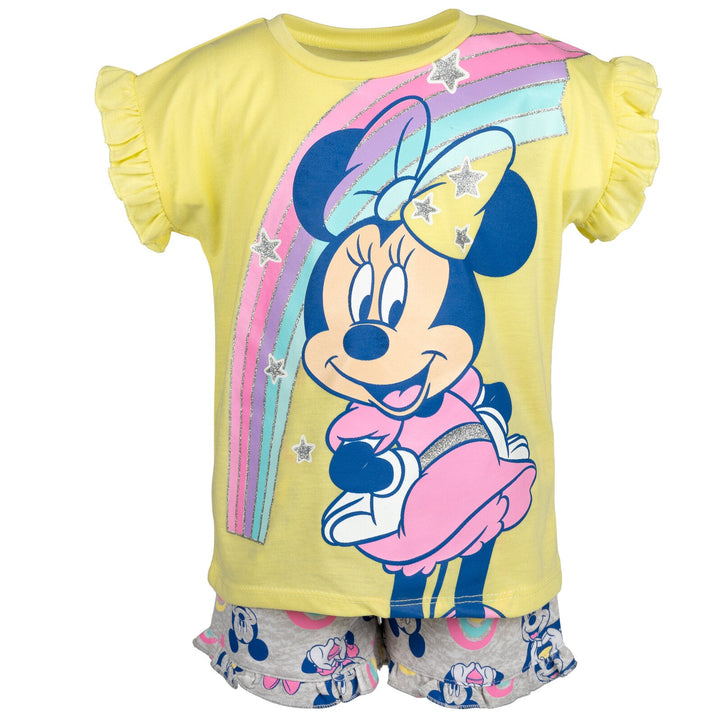 Minnie Mouse T - Shirt and French Terry Shorts Outfit Set - imagikids