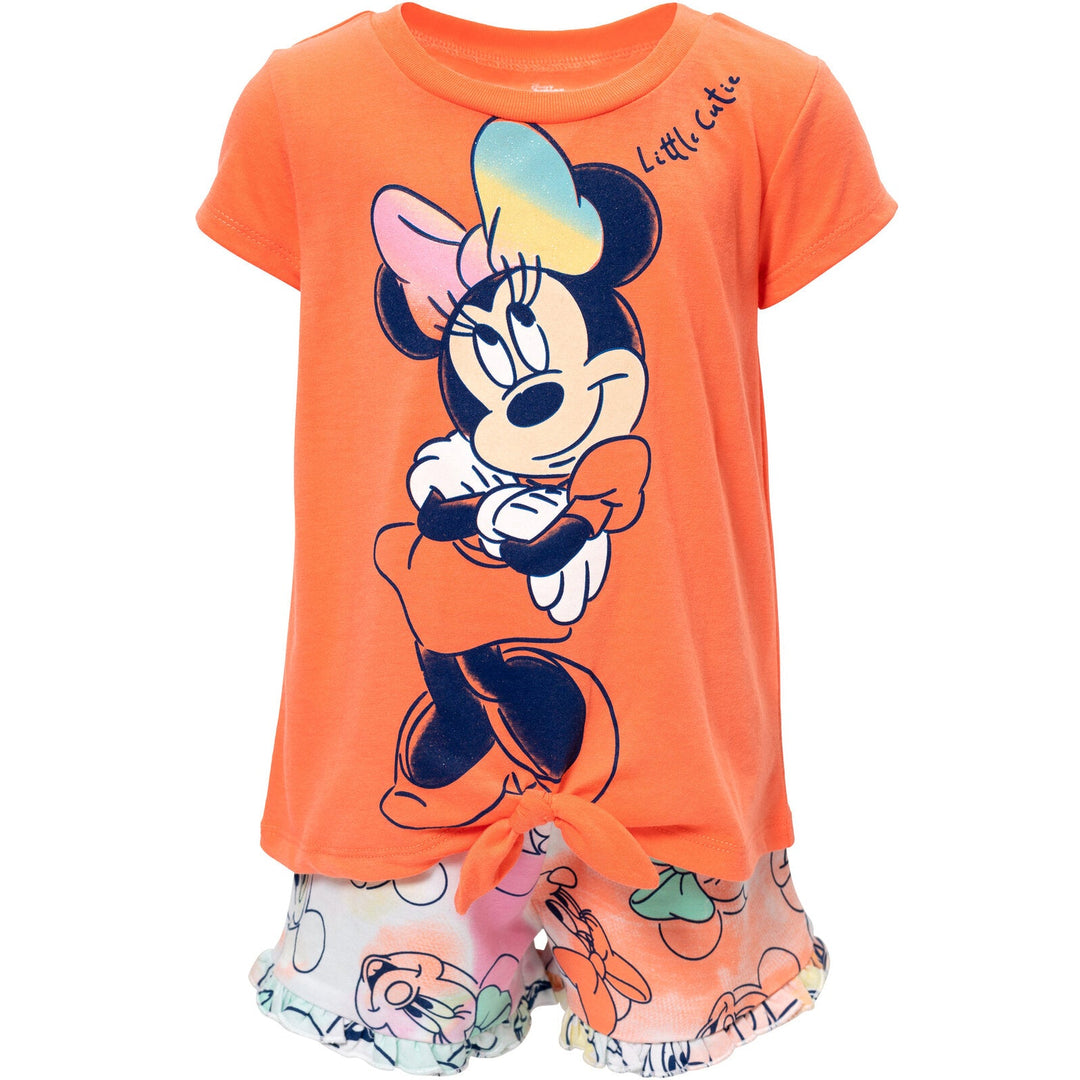 Minnie Mouse T - Shirt and French Terry Shorts Outfit Set - imagikids