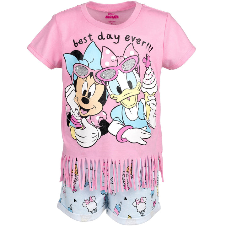 Minnie Mouse T - Shirt and French Terry Shorts Outfit Set - imagikids