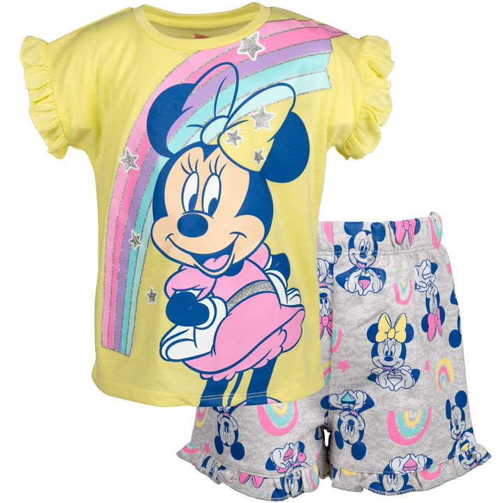 Minnie Mouse T - Shirt and French Terry Shorts Outfit Set - imagikids