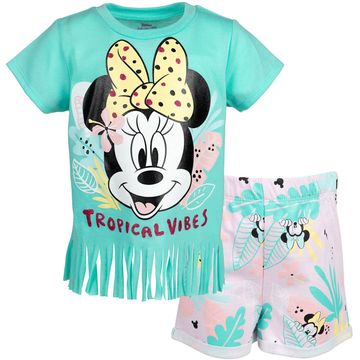 Minnie Mouse T - Shirt and French Terry Shorts Outfit Set - imagikids