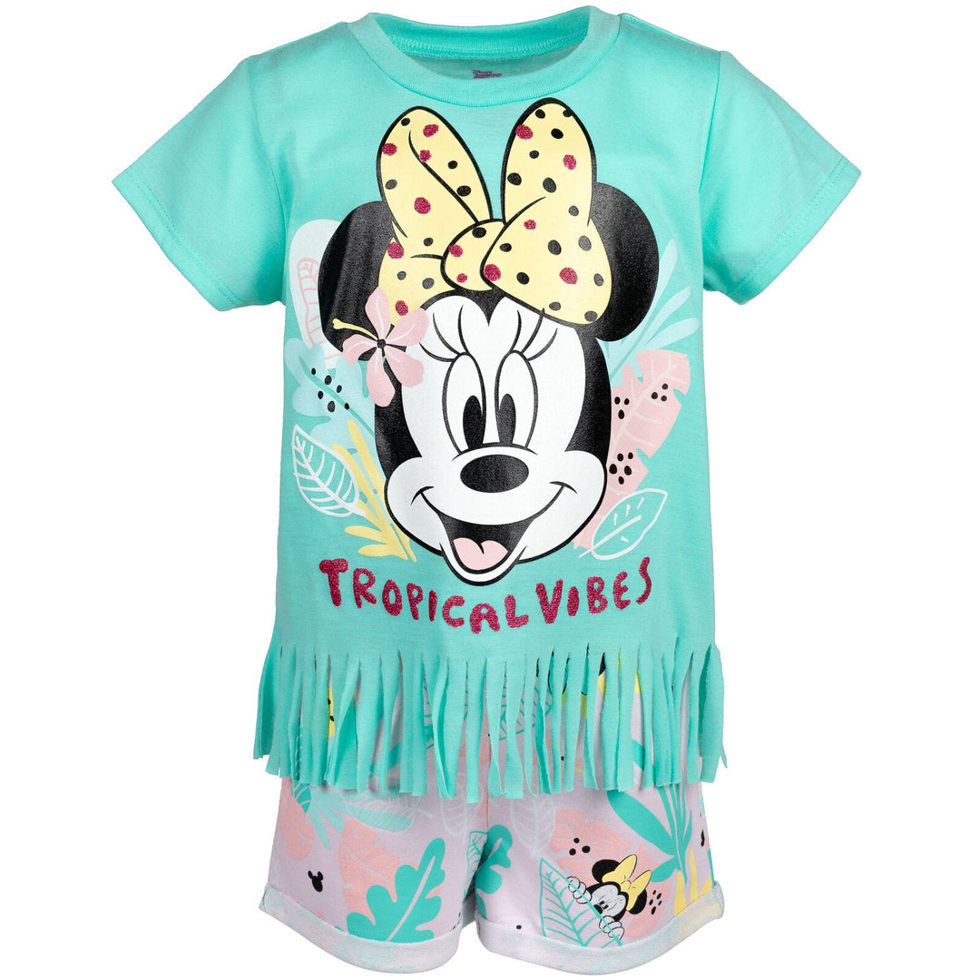 Minnie Mouse T - Shirt and French Terry Shorts Outfit Set - imagikids