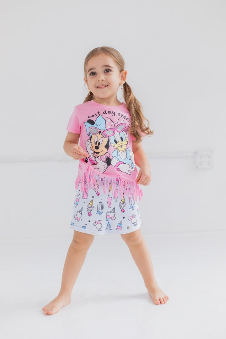 Minnie Mouse T - Shirt and French Terry Shorts Outfit Set - imagikids