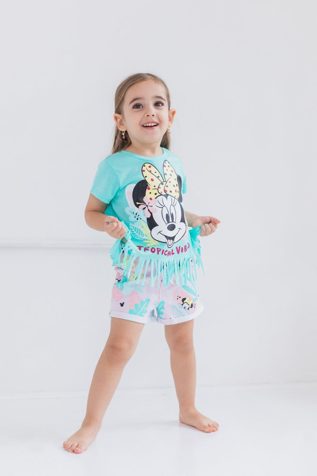 Minnie Mouse T - Shirt and French Terry Shorts Outfit Set - imagikids