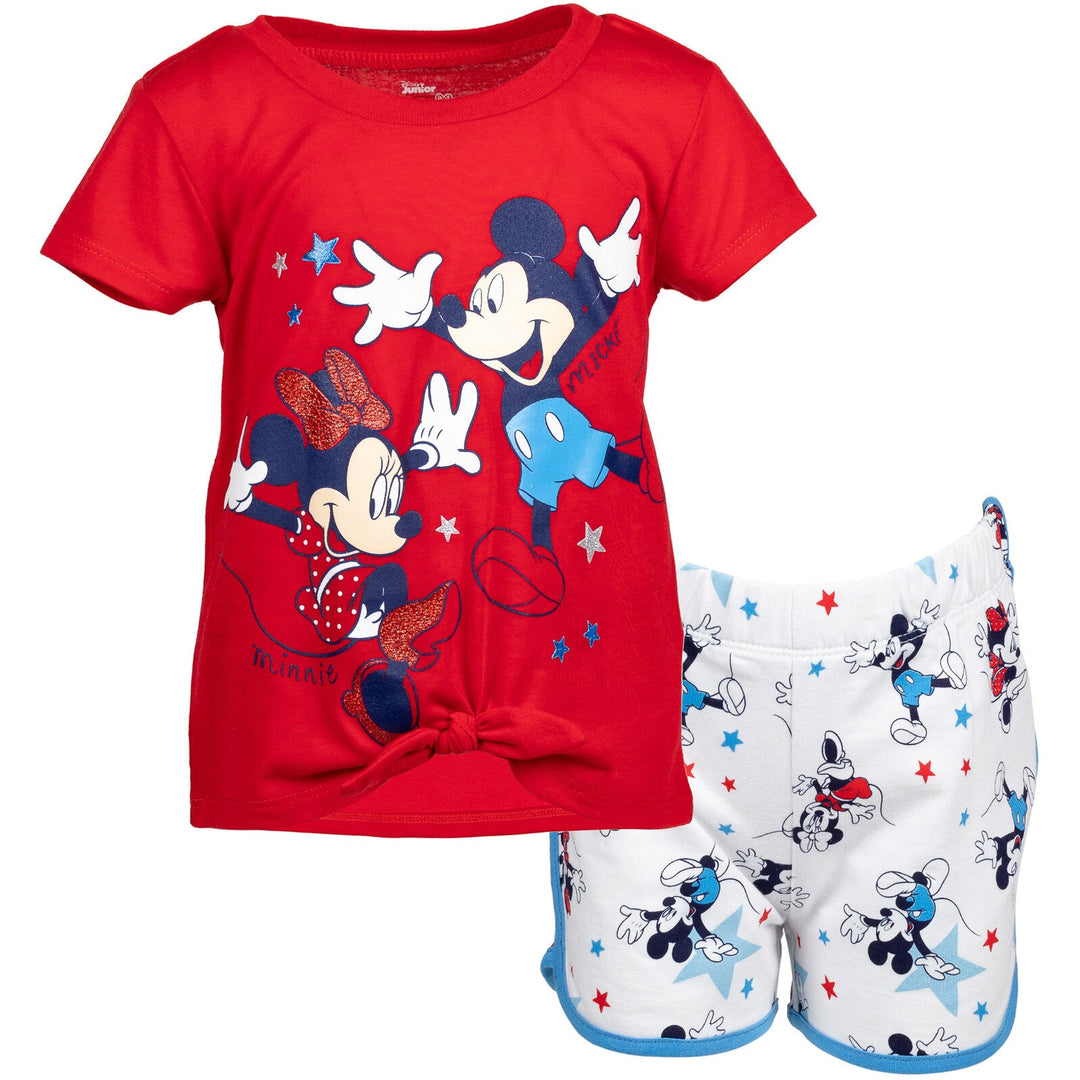 Minnie Mouse T - Shirt and French Terry Shorts Outfit Set - imagikids