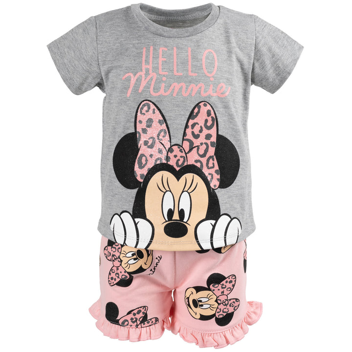 Minnie Mouse T - Shirt and French Terry Shorts Outfit Set - imagikids