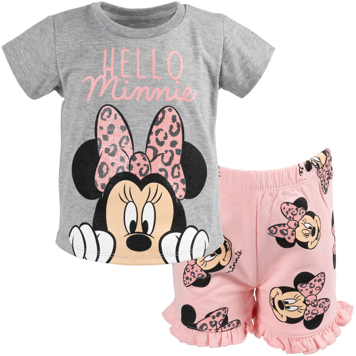 Minnie Mouse T - Shirt and French Terry Shorts Outfit Set - imagikids