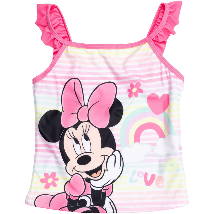 Minnie Mouse Tankini Top Bikini Bottom and Scrunchie 3 Piece Swimsuit Set - imagikids