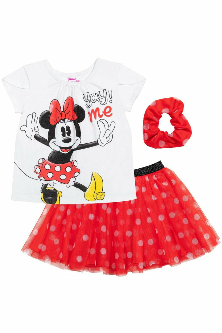 Minnie Mouse Tutu Graphic T - Shirt & Skirt Set with Scrunchy - imagikids