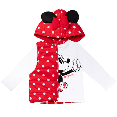 Conjunto de 3 piezas de camiseta y calzas con chaleco y cremallera de Minnie Mouse