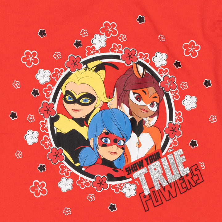 Miraculous Rena Rouge Cat Noir Ladybug Girls 2 Pack T-Shirts Toddler to Big Kid