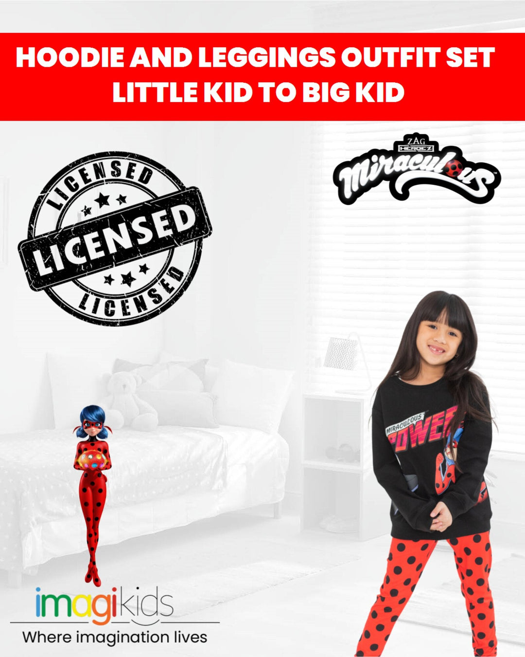 Miraculous Fleece Hoodie & Ruffle Leggings - imagikids