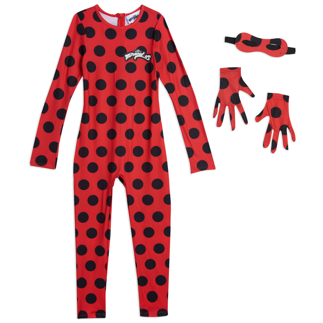 Ladybug 3 Piece Costume Set: Jumpsuit Gloves Mask