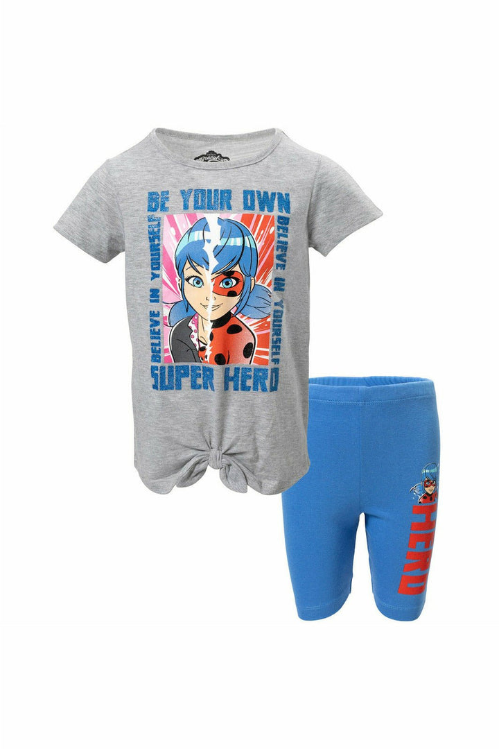 Miraculous Ladybug Knotted Graphic T - Shirt & Shorts - imagikids