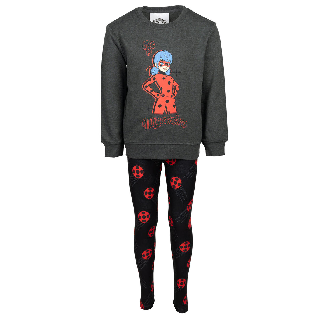 Sudadera con capucha de Miraculous Ladybug con parte delantera cruzada y mallas con parte delantera cruzada