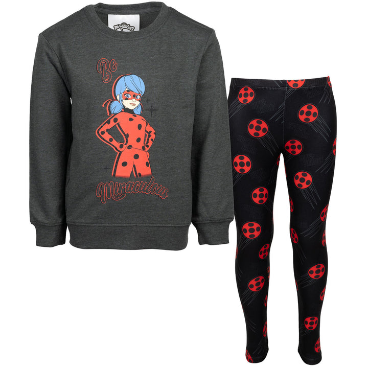 Sudadera con capucha de Miraculous Ladybug con parte delantera cruzada y mallas con parte delantera cruzada