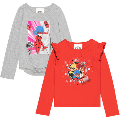 Miraculous Rena Rouge Cat Noir Ladybug Girls 2 Pack T - Shirts Toddler to Big Kid - imagikids