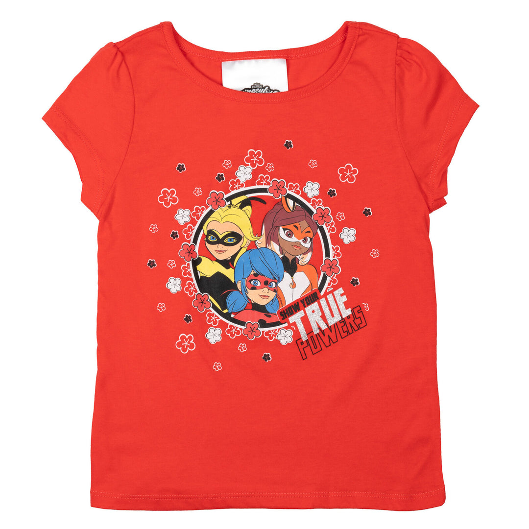 Conjunto de 3 piezas de Miraculous Ladybug: camiseta, falda, diadema