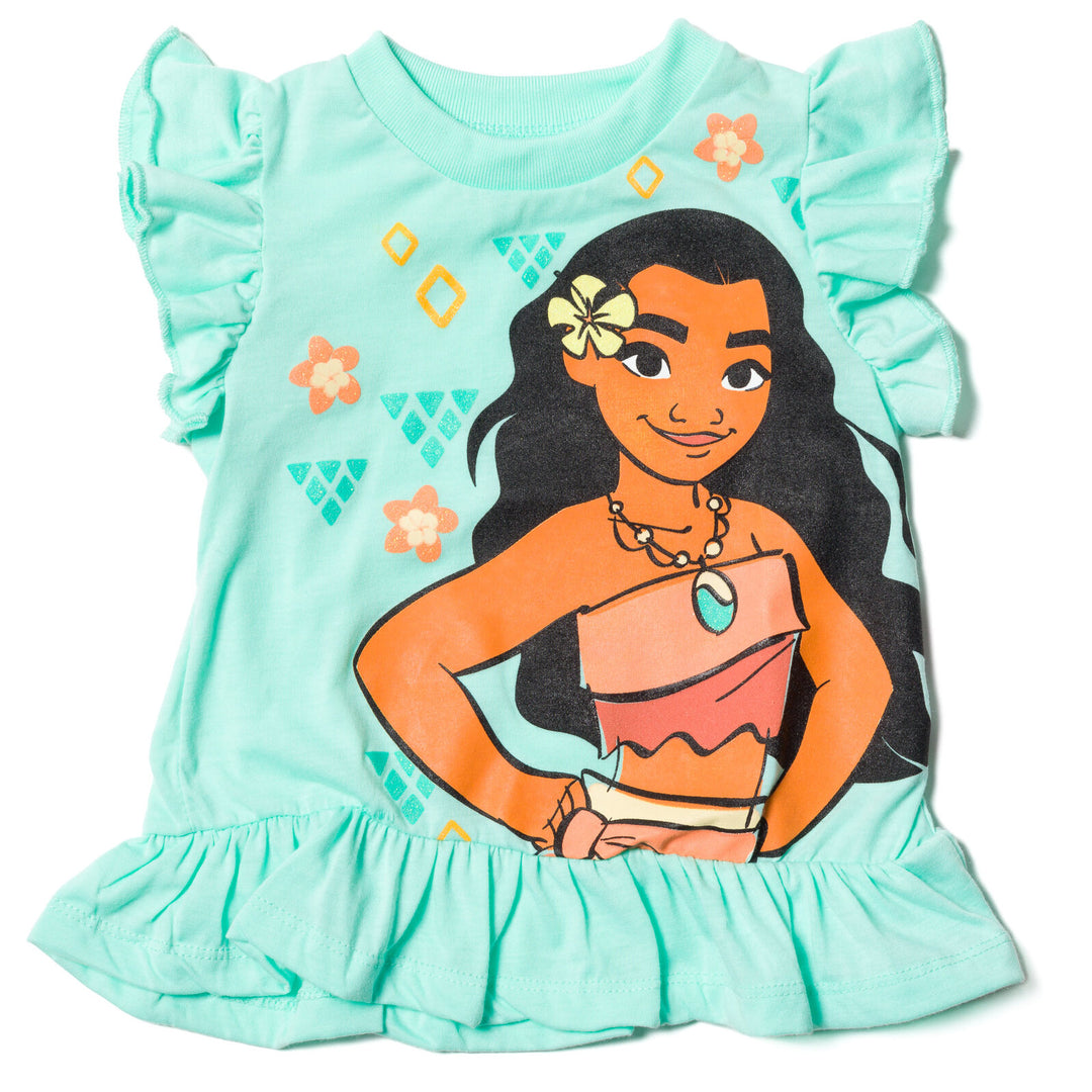 Conjunto de camiseta gráfica y pantalones cortos Moana Ruffle Bike