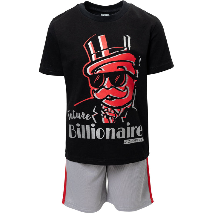 MONOPOLY Athletic Pullover T - Shirt Mesh Shorts Outfit Set - imagikids