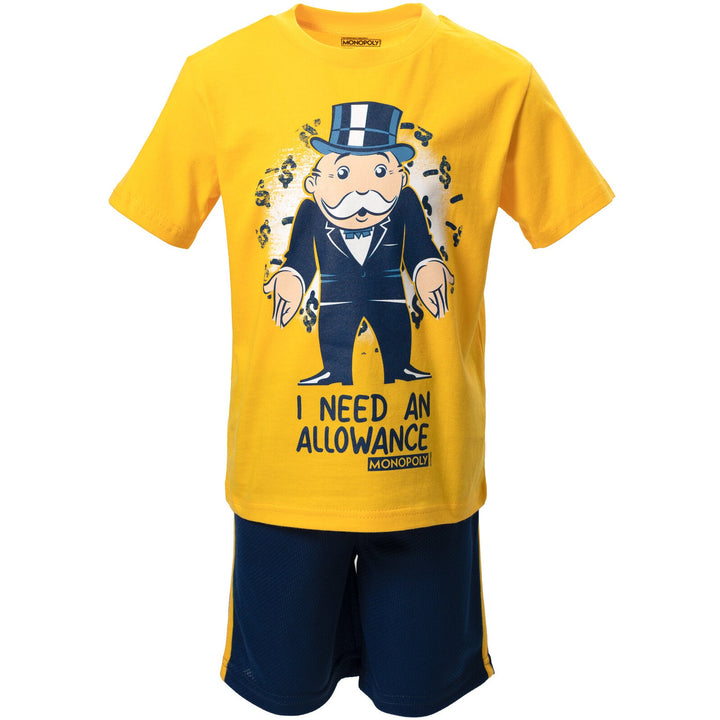 MONOPOLY Athletic Pullover T - Shirt Mesh Shorts Outfit Set - imagikids