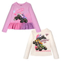 Monster Jam 2 Pack Peplum Long Sleeve T-Shirts
